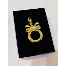 Roya Happiness Sevgililer Günü Özel Kız Arkadaşa Sevgiliye Eşe Hediye Kuyumcu Işçiliği Fiyonk Kurdele Çeyrek Kolye