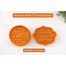 M&D Design Ramazan Temalı 2’li Kurabiye Kalıbı – Hoşgeldin Ramazan Yazılı & Camii Desenli – 7x8 cm