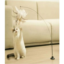 Tineke Yeni Vantuzlu Kedi Oyun Oltası Tüy Toplu Kedi Eğlence Oyuncağı