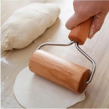 abnturk Ahşap Saplı Rulo Hamur Açıcı Pizza Börek ve Mantı Hamuru Açma Silindir