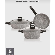 Taç Maxxcook 5 Parça Granit Tencere Seti