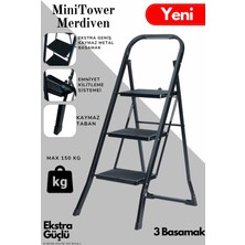 Ertekpa 3 Basamak Siyah Merdiven Geniş Basamaklı Minitower, Mt3