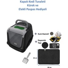 Chitto Shop Kapalı Kedi Tuvaleti | Elekli Paspas ve Kürek Hediyeli