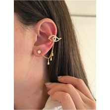 14K Çelik Üzeri Altın Kaplama Özel Seri Kıkırdak Küpe