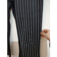 Anne Moda Ankara Kaliteli, Abiye Tarz, Işıltılı, Orta Yüksek Bel, Likralı Pantolon