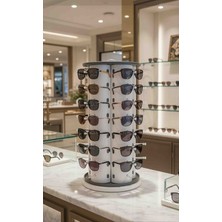 Upeka 50 Adet'li Demonte 360 Dönebilen 2 Aynalı Metal Gövde  Masa Üstü Gözlük Standı 65X32CM