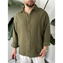 Erkek Müslin Kumaş %100 Pamuk Cepsiz Gömlek