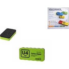 U-4 Renkli Eva Sünger Mıknatıslı Tahta Silgisi (Ebat: 10,5 cm x 5,6 cm x 2 Cm) (1 Adet)