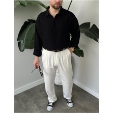 Erkek Müslin Kumaş %100 Pamuk Cepsiz Gömlek