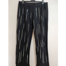 Anne Moda Ankara Kaliteli, Abiye Tarz, Işıltılı, Orta Yüksek Bel, Likralı Pantolon