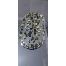 Miina Aksesuar Epoksi Taşlarla Süslenmiş Çay ve Kahve Bardak  Altlığı