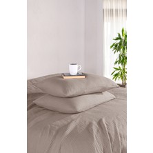 Comfort Craft 4 Katlı Müslin 2 Adet Yastık Kılıfı - 50X70 cm Definite Desenli Doğal Pamuklu Takım