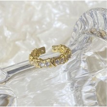 SY Aksesuar Çelik Gold x Yüzük (Ayarlanabilir)