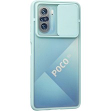 Newface Xiaomi Poco F3 Kılıf Palm Buzlu Kamera Sürgülü Silikon - Turkuaz