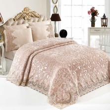 Huzur Çeyiz Golden Home Banu Fransız Güpürlü Çift Kişilik Battaniye Takımı