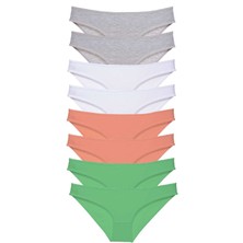 Royaleks 8 Adet Süper Eko Set Likralı Kadın Slip Külot Gri Beyaz Pudra Yeşil