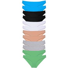 Royaleks 12 Adet Eko Set Likralı Kadın Slip Külot Çok Renkli 5