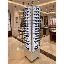 Upeka 168 Adet'li Demonte 360 Dönebilen Işıklı Aynalı Akrilik Pleksi Gövde Gözlük Standı 1.80X45CM