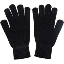 Karakaş Çift Katlı Kalın Siyah Sıcak Tutan Yün Kışlık Kadın Erkek Eldiven Unisex 1 Çift