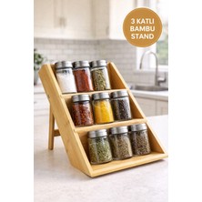 Medushop 3 Katlı Bambu Stand Organizer Raf – Masaüstü Baharat, Kozmetik ve Düzenleyici Raf