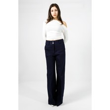 La Pante Kadın Pantolon Palazzo Pantolon Geniş Paça Likralı Bol Paça Rahat