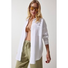 Aksesuarista Kadın Oversize Basic Müslin Gömlek