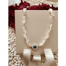 Karvina Sedef Doğaltaşlı Sedef Nazar Kolye