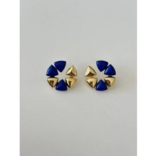 14K Mineli Altın Kaplama Renkli Küpe