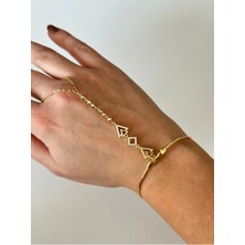 Çelik Zirkon Taşlı Şahmeran Bileklik