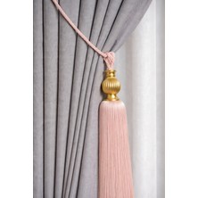 Cortibo Gold Kukalı Tavan Braçol Perde Toplama Aksesuarı Pudra