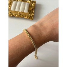 Çelik Çift Sıra Arpa Bileklik