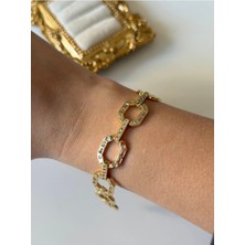 Çelik Özel Seri Baget Zirkon Bileklik