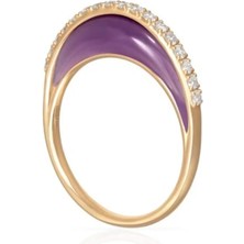 14K Çelik Üzeri Altın Kaplama Zirkon Taşlı Özel Seri Yüzük