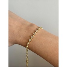 Çelik Üzeri Altın Kaplama Özel Seri Zirkon Bileklik