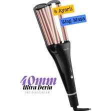 Özgürce Ultra Derin Dalga Maşa 4 Ayarlı Siyah, 32-40MM Ayarlanabilir