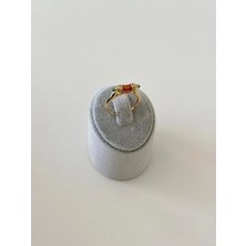 14K Çelik Üzeri Altın Kaplama Mineli Yüzük