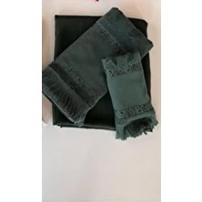 Sarra Antrasit - Analı Kızlı Etamin ve Kanaviçe Işlemelik Havlu