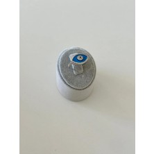 14K Çelik Üzeri Altın Kaplama Akrilik Mavi Göz Yüzük