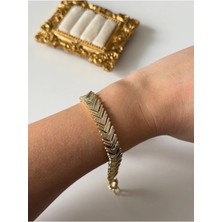 Çelik Özel Koleksiyon Balık Sırtı Zirkon Bileklik