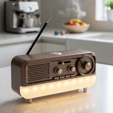 Dexxony Gece Lambalı Vintage Bluetoothlu Nostaljik Radyo & Fm Radyo & Bluetooth Hoparlör - Videolu Ürün