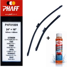 Phaff Seat Ibiza (2009-2017) Ön Silecekleri (Sol Sağ 600mm + 400mm) ve Börfh Konsantre Cam Suyu Şampuanı 32ml