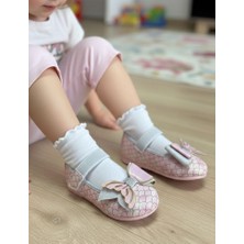 Surpie Shoes Çocuk Renkli Babet, Çocuk Abiye Babet, Kaymaz Tabanlı Çocuk Babet, Denizkızı Babet