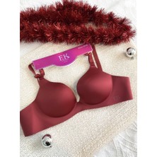 F.k Lazer Kesim Destekli Bordo Renk Sütyen