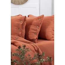 Şaheser Home Collection Vetro Müslin Nevresim Takımı, Düğmeli Tasarımlı, %100 Pamuk Müslin Kumaş, 6 Parça Yatak Odası Seti