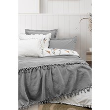 Şaheser Home Collection Eveline Nevresimli Pike Takımı, %100 Pamuk, Püsküllü Nevresimli Pike Seti, Nakışlı Pike Takımı