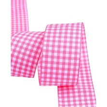 Ne Verelim Size Tafta Ekoseli Kurdele 25 mm Pembe 10 Metre