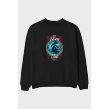 Ankhises Hel Ön Baskılı Oversize Sweatshirt Erkek Kadın Unisex