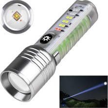 Ne Verelim Size Profesyonel Tg LED Güçlü 8 Modlu Type-C 1000 Lümen Polis Çakarlı Şarjlı El Feneri