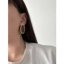 Çelik Oval Salin Küpe