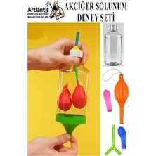 Artlantis Akciğer Solunum Deney Seti 1 Adet Kutulu Plastik Şişe Y Borusu Balon Tıpa Akciger Model Yapımı Deney Fen